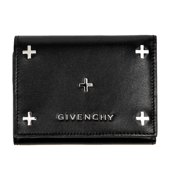 GIVENCHYジバンシィ 2018 PANDORA クロススタッズ 三つ折り財布 ブラック BC06221683 001