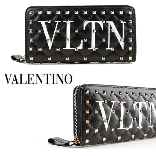 【ヴァレンティノ】Rockstud Spike VLTN ジップ 長財布★