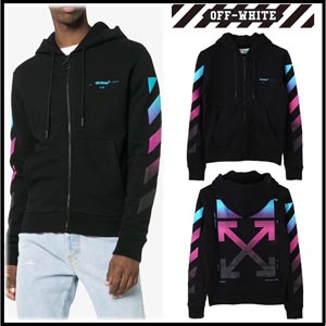 オフ ホワイト レプリカ パーカー 激安通販 OFF WHITE BLACK GRADIENT ZIPPED HOODIE