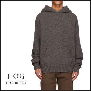 関税込★FEAR OF GOD パーカー 偽物★グレー ブラッシュ ニット フーディ