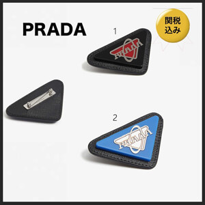 ★PRADA★Saffiano LOGO ブローチコピー