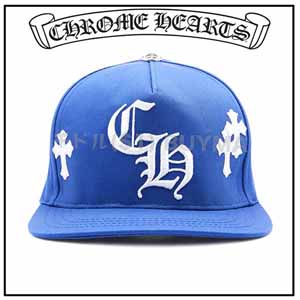 クロムハーツ BLUE BASEBALL CAP WHITE CROSS PATCH キャップ コピー