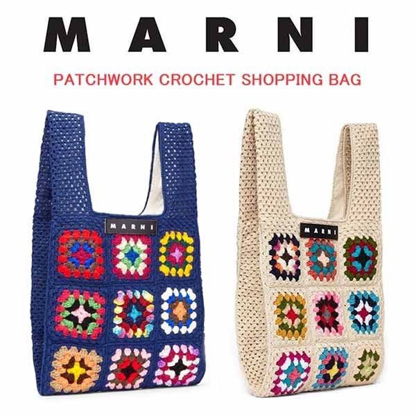 大人気★マルニ マーケット★FLORAL PATCHWORK★CROCHET SHOPPING BAG