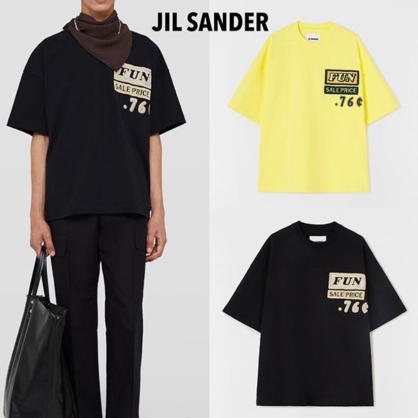 【2022SS】JIL SANDER コピー★ グラフィックパッチ コットンTシャツ JSMU707025MU248508