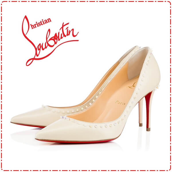 2020新作春コーデ  クリスチャン ルブタンスーパーコピー Christian Louboutin ★Anjalina アイボリーxマルチスパイク