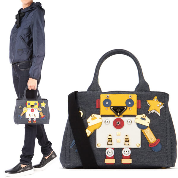 2017-18新作 PRADA プラダスーパーコピー PR042 ‘ROBOT’ CANAPA TOTE BAG