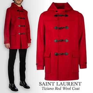 サンローラン コート スーパーコピー Tiziano Red Wool Coat