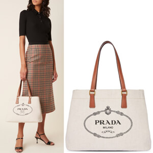 【即発＆送料無料】PRADA リネンブレンドレザーラージトート 1BG355_2DLI_F0A5T