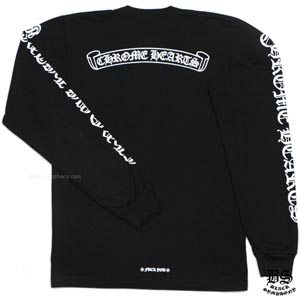 ◆早い者勝ち◆Chrome Hearts クロムハーツ ロングTシャツ 偽物 スクロールラベル ブラック