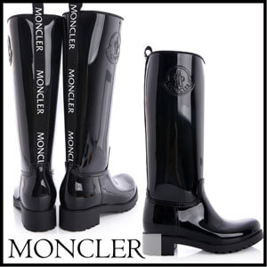 モンクレール 偽物 レインブーツ【MONCLER】20AW GINGER STIVALE ロゴ レインブーツ/BLACK