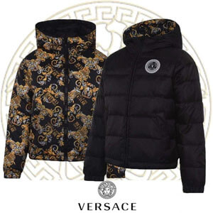 送料関税込み★ヴェルサーチ【VERSACE ヴェルサーチ】リバーシブルパファージャケット