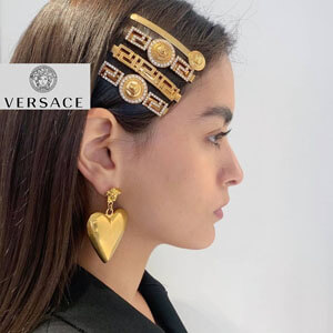 VERSACE クリスタル装飾 メデューサ ヘアクリップ