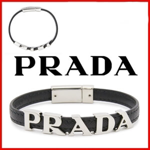 ◆PRADA◆UNISEX ロゴ サフィアーノ ブレスレット