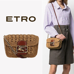 ◆ETRO◆PEGASOラフィアクロスボディバッグ コピー1N40399110800