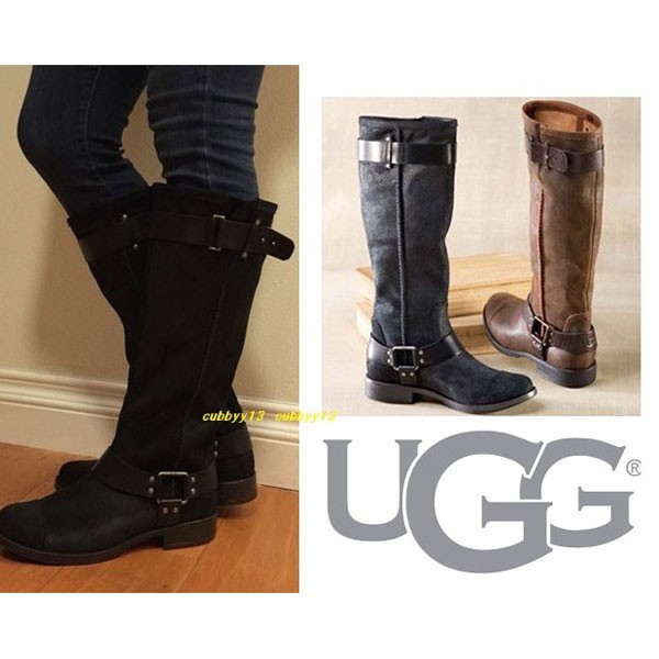 セール♪UGG★アグ Dreeレザーバックルロングブーツコピー2色