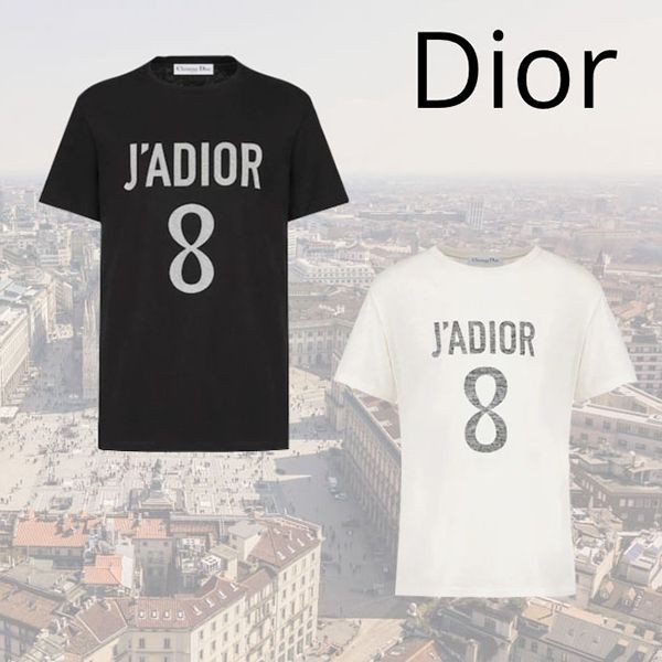 ディオール JADIOR 8 Tシャツ パロディ コットン リネン ラウンド ネック 213T03TC001X0200