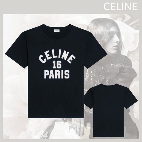 セリーヌ 16 PARIS ルーズTシャツ パロディ コットン 2X16B671Q38AW